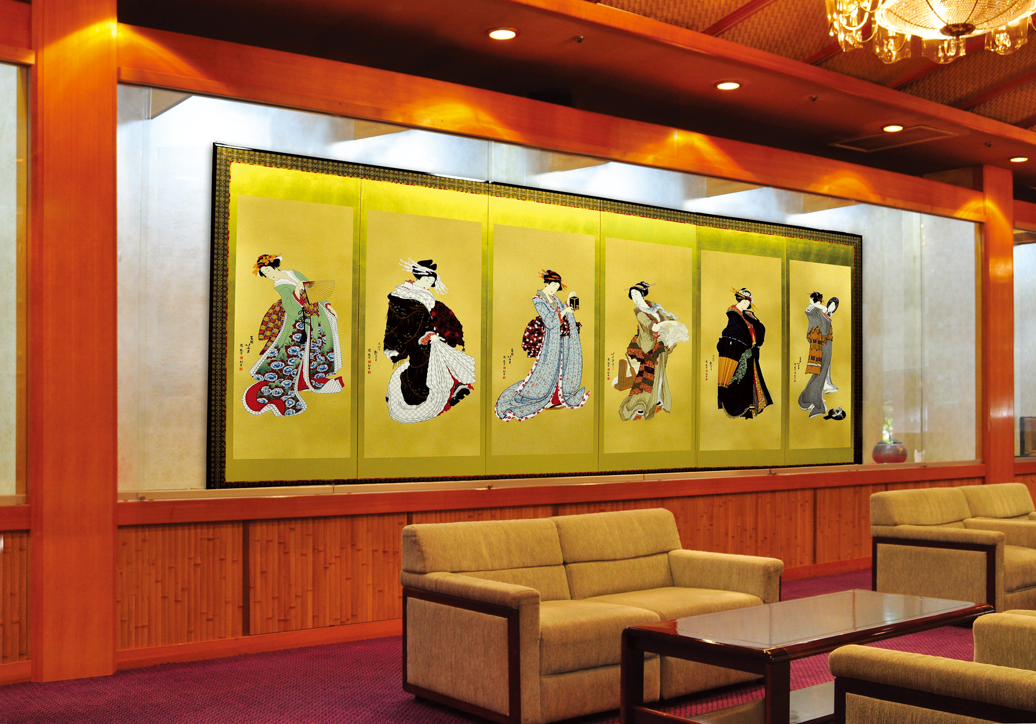 北斎 六美人競べ 六曲一隻